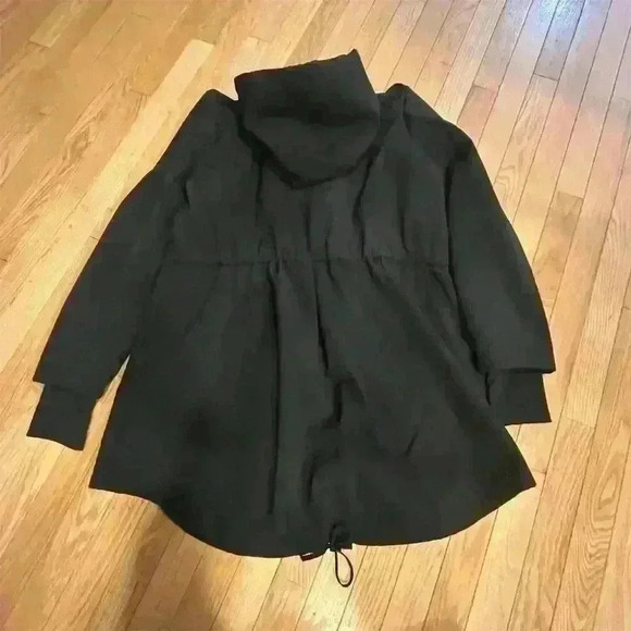 French Connection Women's 1X Black Hooded Overcoat Jacket Fall Winter - Picture 5 of 10